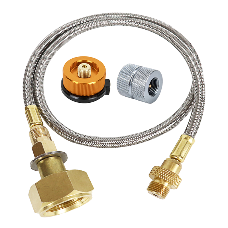 Home Cooking Gas - Camping เตาแก๊สโพรเพนอะแดปเตอร์เติมถังแก๊สสายเชื่อมต่อกลางแจ้ง Burner อะแดปเตอร์ LPG กระบอกท่อเชื่อมต่อ