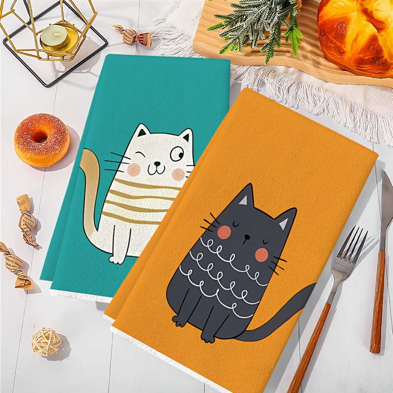 6 ชิ้น, ผ้าเช็ดครัวลายแมว 6 สี - Home Cooking Cookbook บทวิจารณ์และราคา